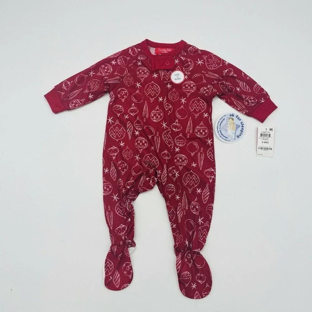 Macys Family 6-9 Months Ornament Print Pajamas 198‎